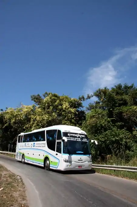 Suvarnabhumi Bus on sunny Koh Chang island