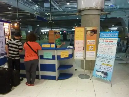 bus ticket counter at Suvarnabhumi airport on the 1st Floor next to door number 8